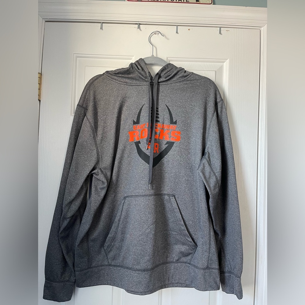Grey and orange oversized hoodie